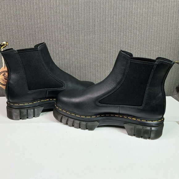 Dr Marten’s Audrick Nappa Leather Men's Size 14 Platform Chelsea Boots Black - Picture 7 of 9